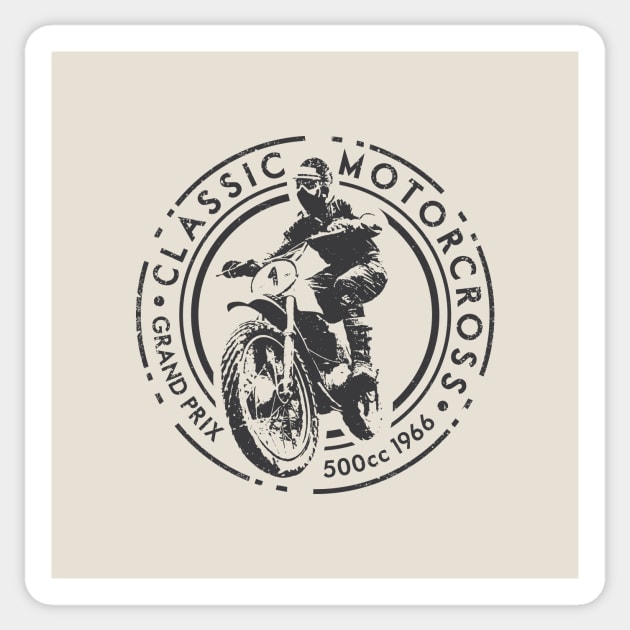 Classic Motocross Sticker by SilverfireDesign